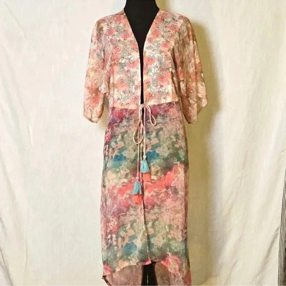 Soft Surroundings Multicolor Floral Topper / Kimono - Picture 2 of 7